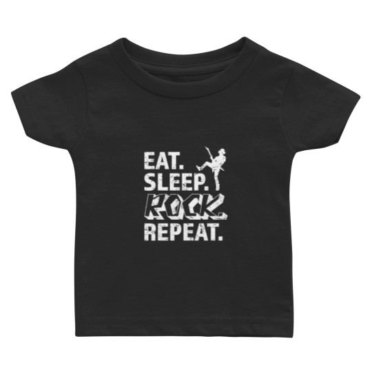 Discover Eat Sleep Rock Repeat Metal Music Rocker Headbanger Baby T Shirts
