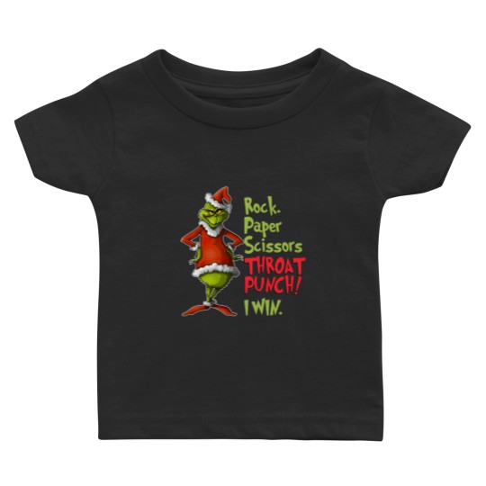 Discover Grin Rock Paper Scissors Throat Punch, Win Baby T Shirts, Rock Paper Scissors Baby T Shirts