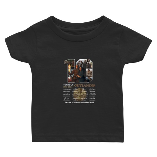 Discover Outlander Baby T Shirts, 10 Years Of Outlander 2014 2024 Signatures Baby T Shirts