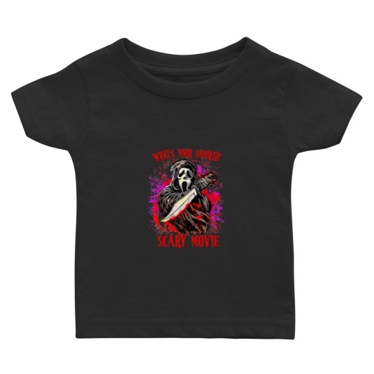 Discover Scream Ghostface What's Your Favorite Scary Movie Baby T Shirts, Scream Ghost Face Baby T Shirts