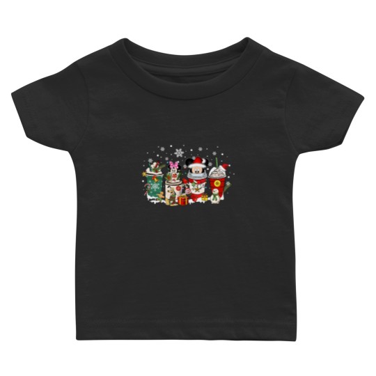 Discover Cute Animated Mouse Christmas Coffee Baby T Shirts, Mouse Christmas Baby T Shirts
