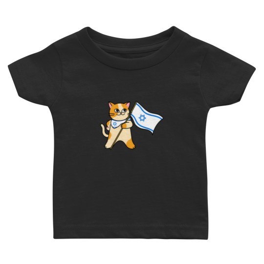 Discover zionist proisrael cat holding an israeli flag Baby T-shirts