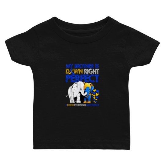 Discover My Brother Is Down Right Perfect Funny Elephant Baby T-shirts