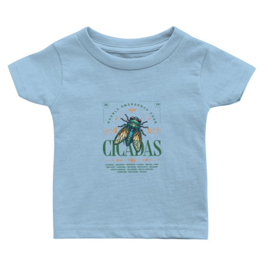Discover Cicada 2024 Summer Tour  Baby T Shirts, Funny Double Emergence Unisex Cicada Baby T Shirts