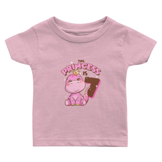 Discover Dinosaur T- Baby T Shirts This Princess is 7 Girls 7th Birthday Pink Dinosaur Party T- Baby T Shirts