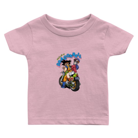 Discover Goku and Bulma driving a motorbike Baby T Shirts, Dragon Ball Z Anime Baby T Shirts