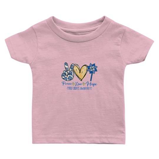 Discover Peace Love Hope Baby T Shirts, Child Abuse Awareness Baby T Shirts