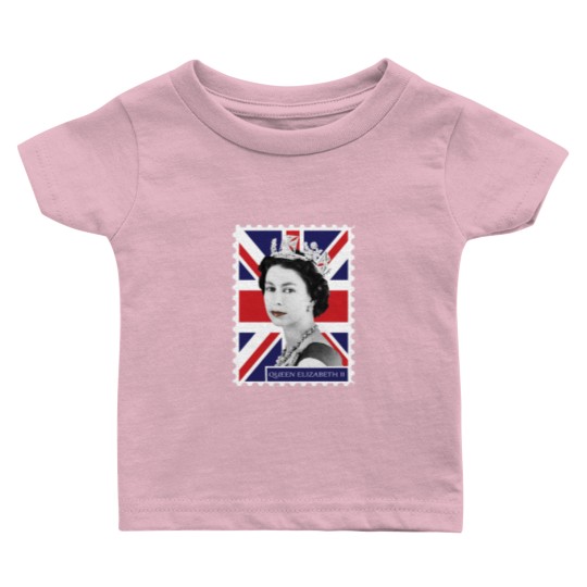 Discover Queen Elizabeth II Stamp_ Union Jack Baby T Shirts