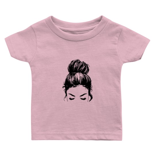 Discover Messy Bun Face Unisex Baby T-Shirt