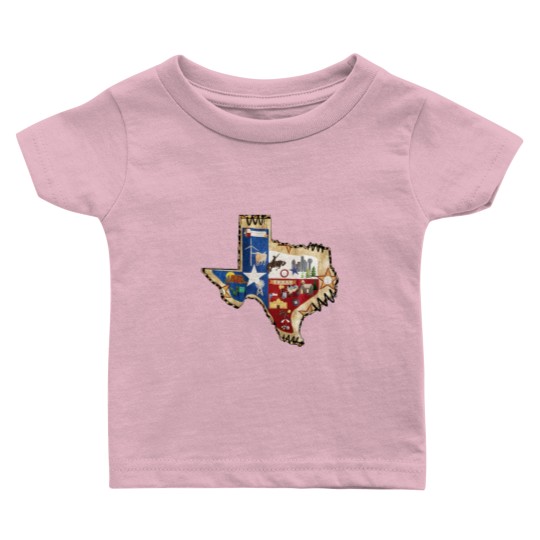 Discover Texas Map Baby T-Shirts