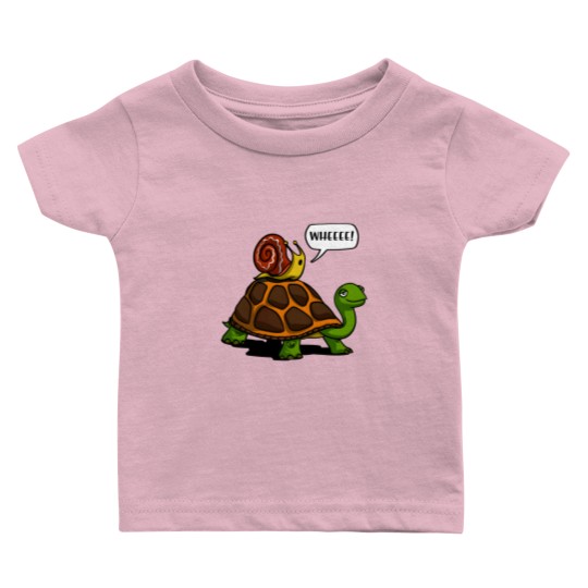 Discover Snail Riding Turtle Baby T Shirts
