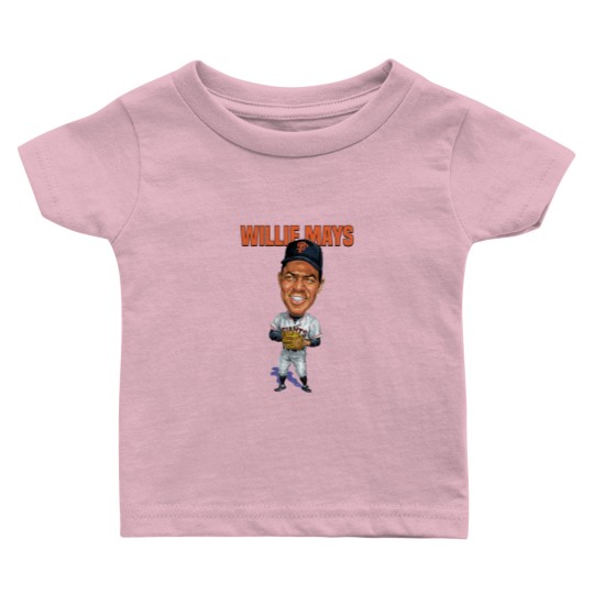 Discover Willie Mays Baseball Caricature Vintage Essential Baby T Shirts