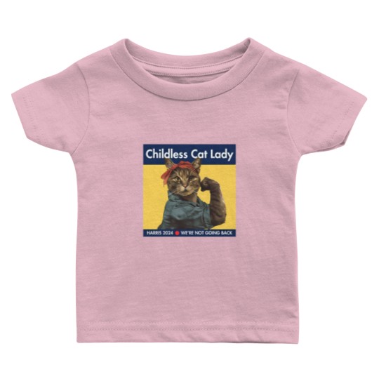 Discover Harris 2024 Baby T Shirts | Childless Cat Lady | Kamala Harris Baby T Shirts