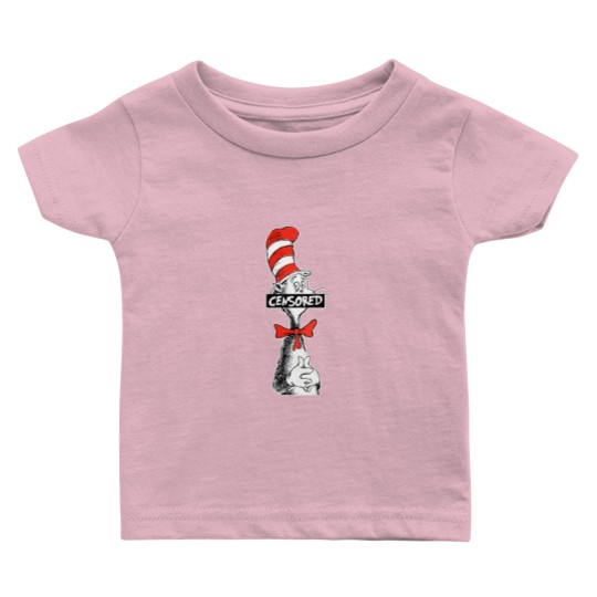 Discover Seuss Geisel  CENSORED Cat in stovepipe hat Baby T Shirts