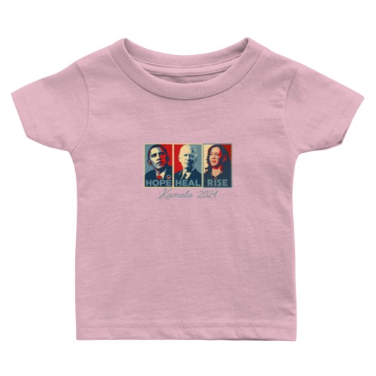 Discover Hope Heal RISE, Kamala Harris 2024 Baby T Shirts, Support for First Woman American President