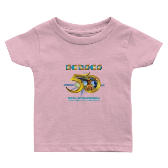 Discover Kansas 50th Anniversary Tour Leftoverture Point of Know Return Baby T Shirts