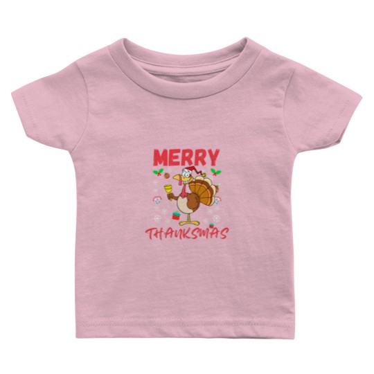 Discover Merry Thanksmas Funny Thanksgiving and Christmas 2024 Combo Baby T Shirts