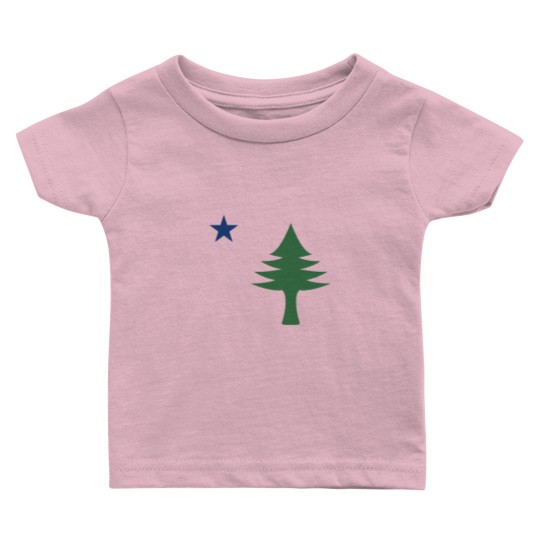 Discover Maine 1901 Original Tree and Star Flag Active Baby T Shirts