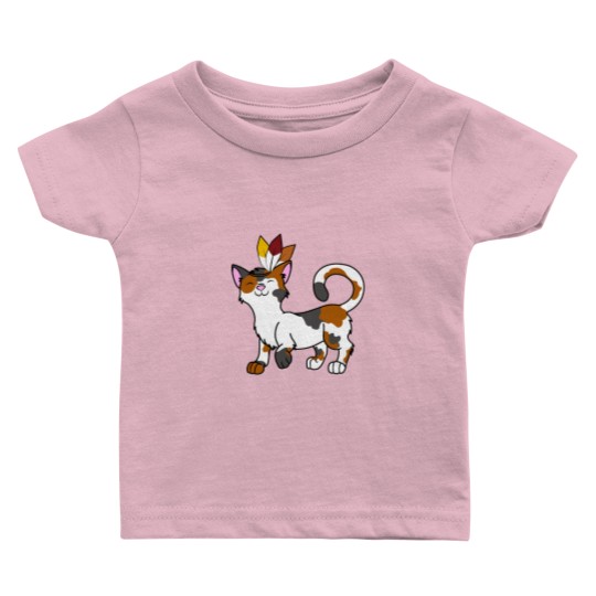 Discover Thanksgiving Calico Cat with Indian Headdress Perfect Gift Baby T Shirts