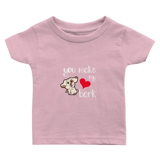 Discover You make my heart bark Dog Doggie Present Heart Baby T Shirts