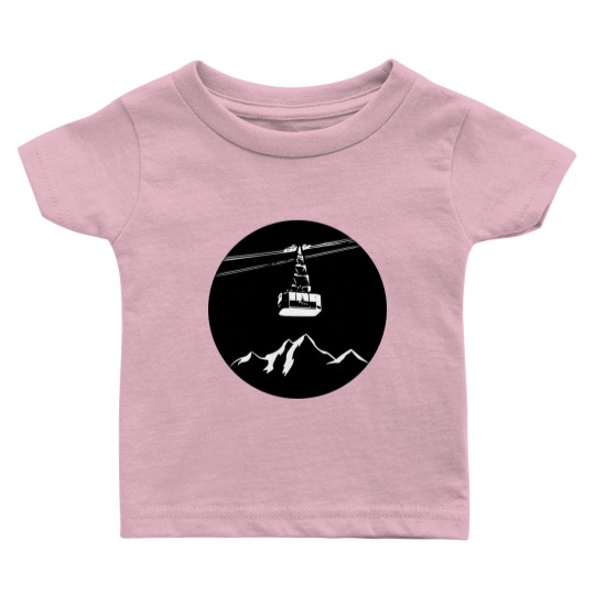 Discover Mountain with gondola white Baby T Shirts