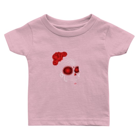 Discover Sugar Skull with Rose Crown Dia De Los Muertos Baby T Shirts