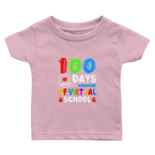 Discover 100 Days Of Virtual School Funny 100th Day Baby T Shirts
