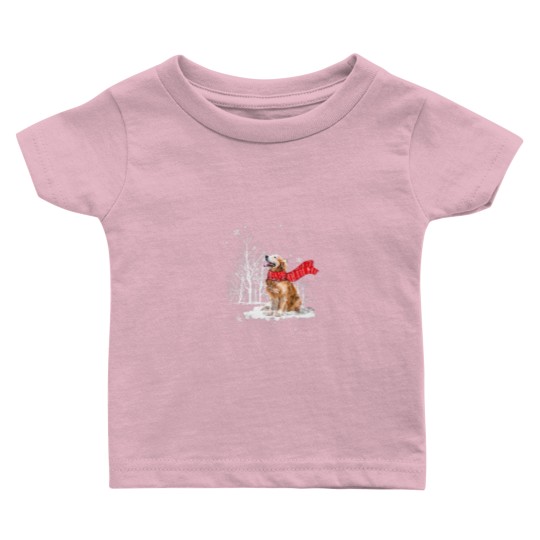 Discover Golden Retriever Is Watching The Snow Falls Christ Baby T Shirts