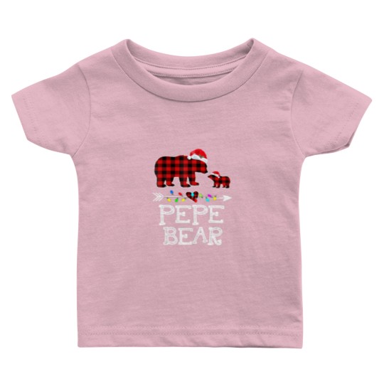 Discover Red Plaid Pepe Bear Baby T Shirts
