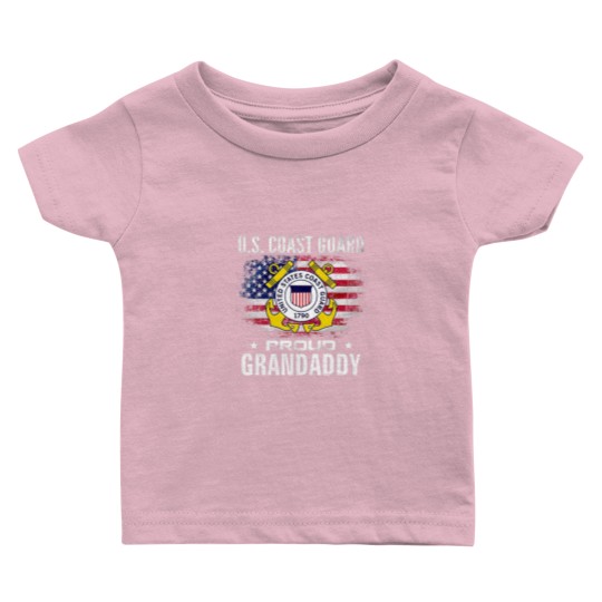Discover U.S Coast Guard Proud Grandaddy With American Flag Baby T Shirts