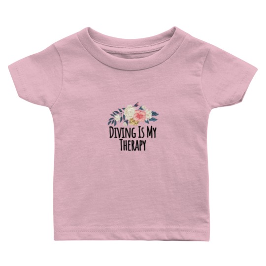 Discover Floral Flowers, Diving Is My Therapy Funny Floral Baby T Shirts