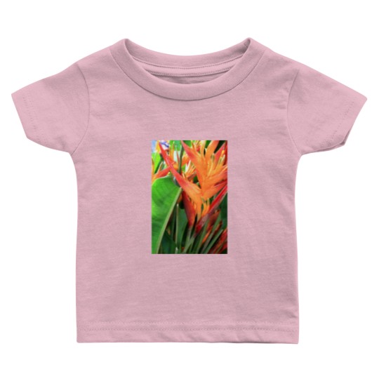 Discover Brilliant Tropical Heliconia Florals Baby T Shirts