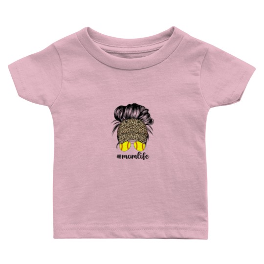 Discover Mom Life Leopard Baseball Cap Messy Bun Softball M Baby T Shirts