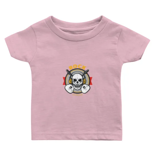 Discover Rock Lover Headphone Skull Boyfriend Modern Specia Baby T Shirts