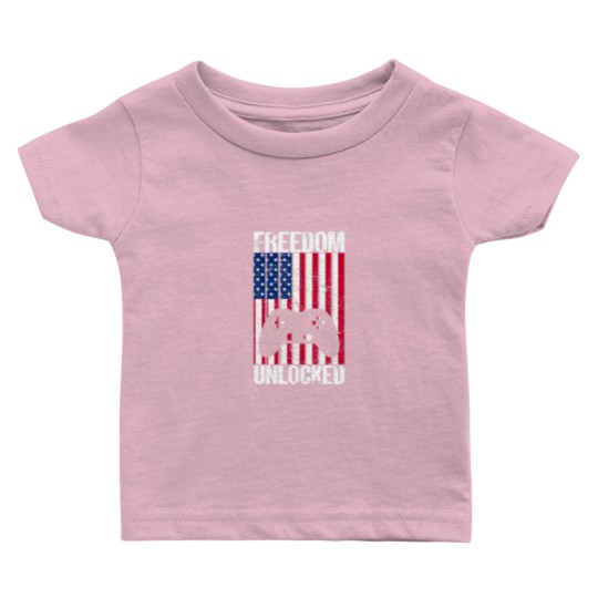 Discover Gamer 4Th Of July Freedom Unlocked Video Games Baby T Shirts