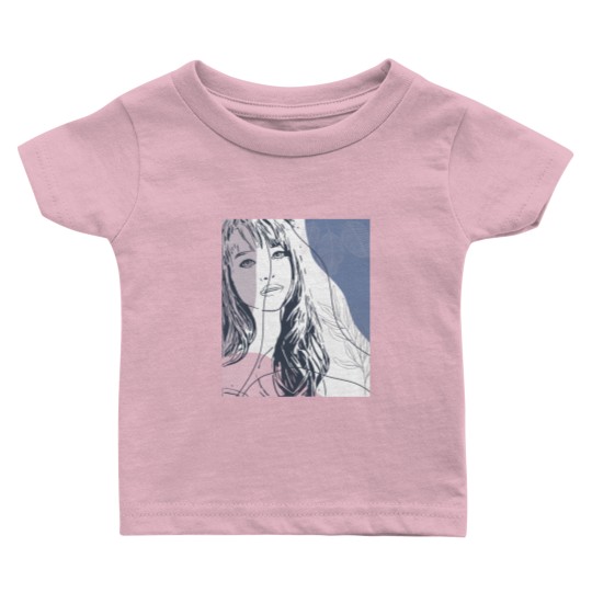Discover Portrait sketch, tropical plants colorful shapes Baby T Shirts