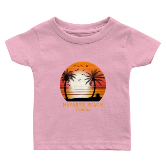 Discover Navarre Beach Florida Vintage Sunset Retro Summer Baby T Shirts