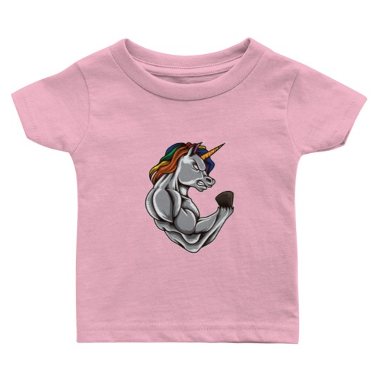 Discover Unicorn At The Gym | Training Fitness Muscles Baby T Shirts