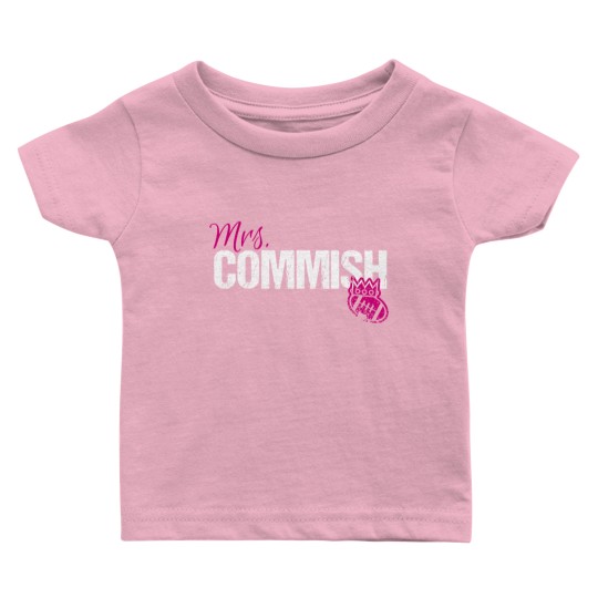 Discover Mrs. Commish Fantasy Football Commissioner Wife Baby T Shirts