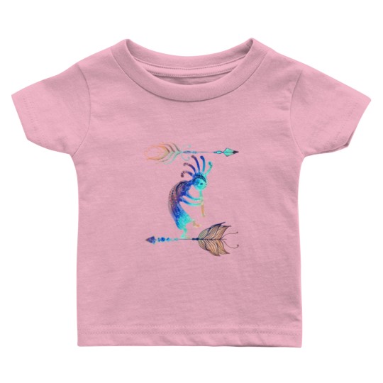 Discover Native American Kokopelli With Two Feathers 2 Baby T Shirts