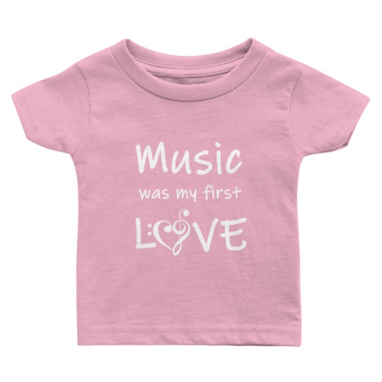 Discover Music was my first Love giftidea music star rock Baby T Shirts