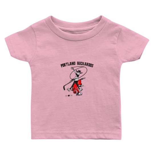 Discover Portland Buckaroos - Defunct Hockey Team - Vintage/Distressed Style - Ice Hockey - Baby T Shirts