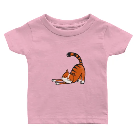 Discover Cute cat with black stripes and orange color Baby T Shirts