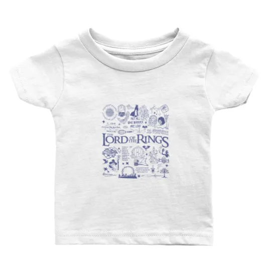 Discover The Lord of the Rings Blue Doodle Baby T Shirts, Aragorn Gandalf Frodo Baggins Baby T Shirts