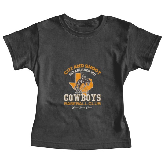 Discover Cow Cut and Shoot Texas Cowboys Retro Minor League Baseball Team Mooey Heifer Baby Tees