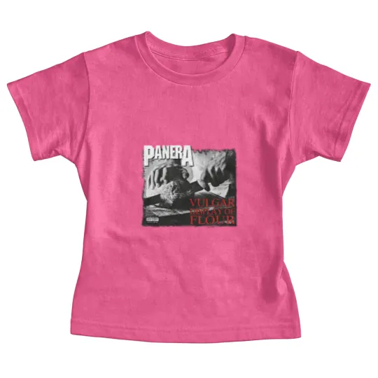 Discover PANERA Vulgar Display Of FLOUR Metal Band Parody Spoof Mayhem Skull Baby Tees