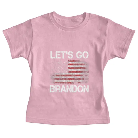 Discover Let's Go Brandon Vintage American Flag Patriotic on back Baby Tees