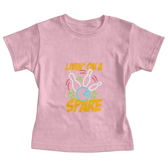 Discover Livin on a Spare Funny Bowling Bowler Baby Tees