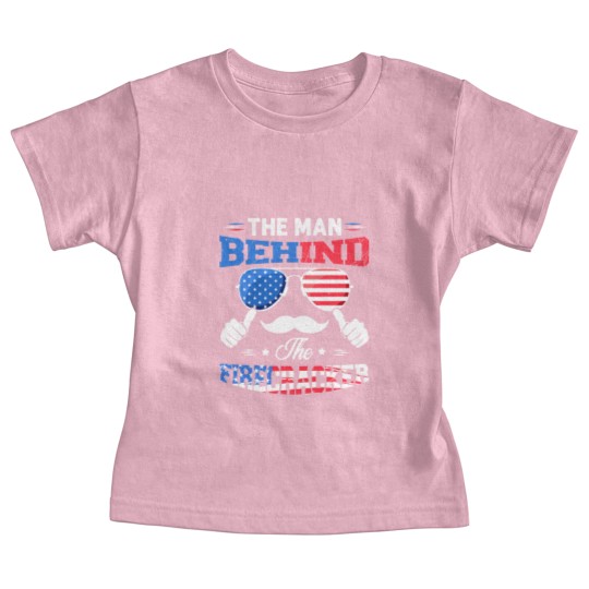 Discover The Man Behind The Firecracker 4th Of July American Flag - Behind The Firecracker 4th Of July - Baby Tees