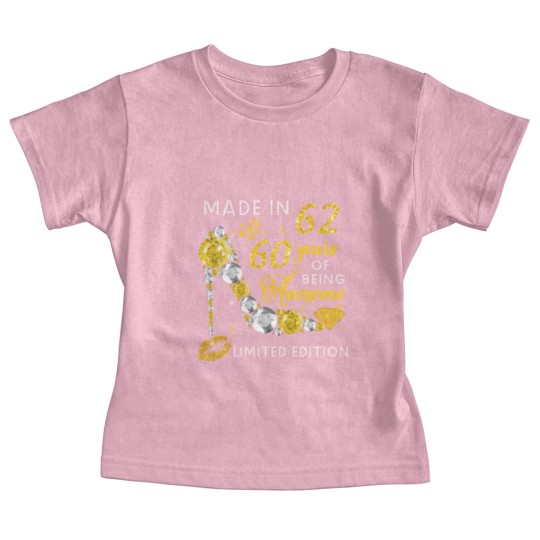 Discover Made In 1962  60 Years Of Being Awesome Jewelry Gold Sparkle - Made In 1962 - Baby Tees